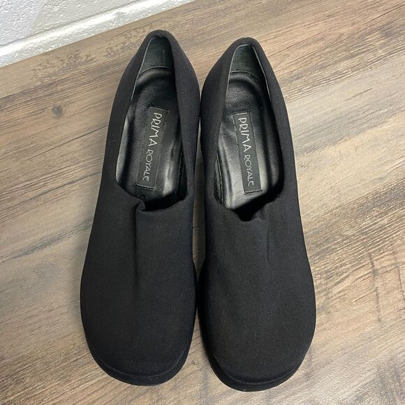 VTG 90’s Prima Royale Black Fabric Chunky Platform Pumps Heels Women's 6.5M - Picture 6 of 10